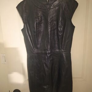 Gianni Bini Black Leather Mini Dress